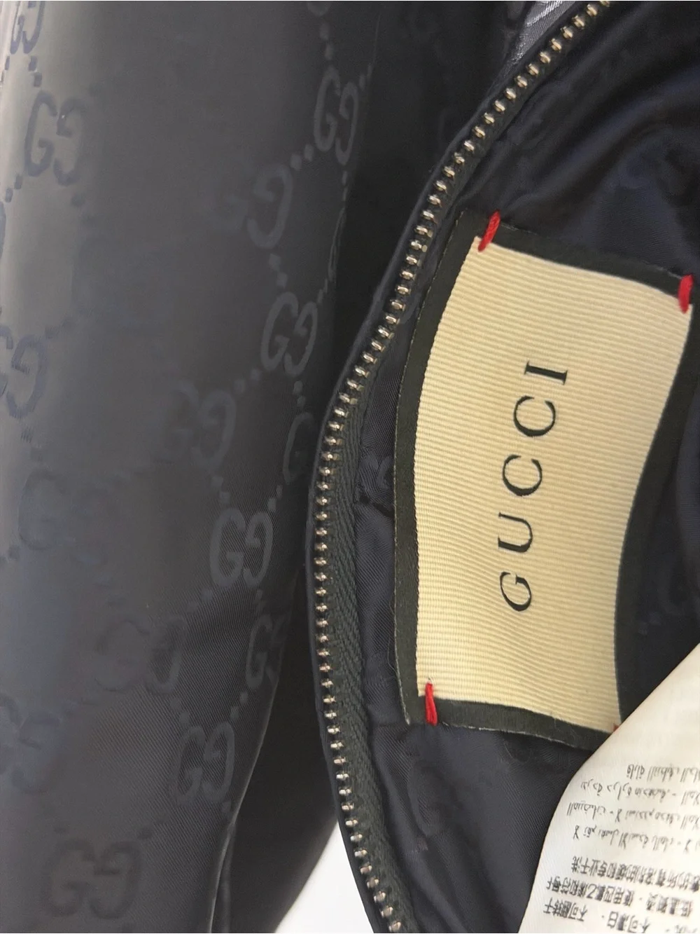 Gucci Reversible Navy Monogram Bomber Jacket